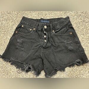 Aeropostale Black Distressed Denim Shorts size 4